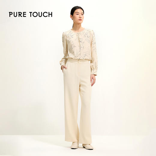 pure touch圆领简约印花女士长袖衬衫1301251004 商品图1