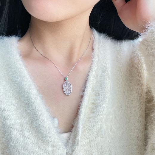 【玻璃种 孤品】18K金玻璃种叶子（缅甸A货翡翠孤品-平洲溯源） 商品图2