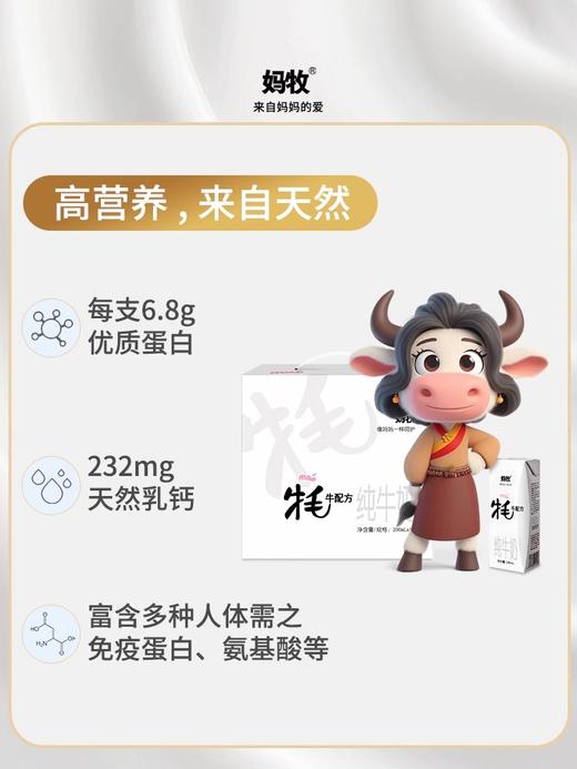青藏 妈牧 牦牛配方纯牛奶200ml*10/箱 商品图1