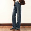 OLrain欧芮儿水泥灰牛仔裤女冬季2024年新款慵懒风窄版休闲阔腿裤 商品缩略图1
