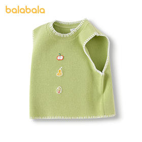 巴拉巴拉儿童背心绣花针织衫女童装2025春季新款毛衣