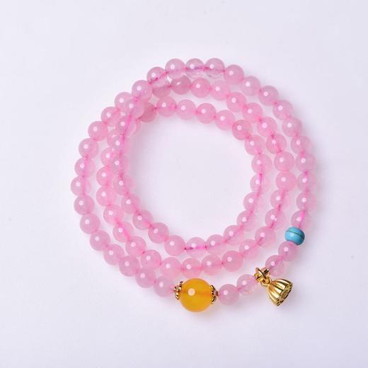 珩钻 天然芙蓉石粉晶莲蓬多圈手串6mm  天然粉水晶手链粉色芙蓉石玛瑙石转运珠新中式手链带证书 商品图2