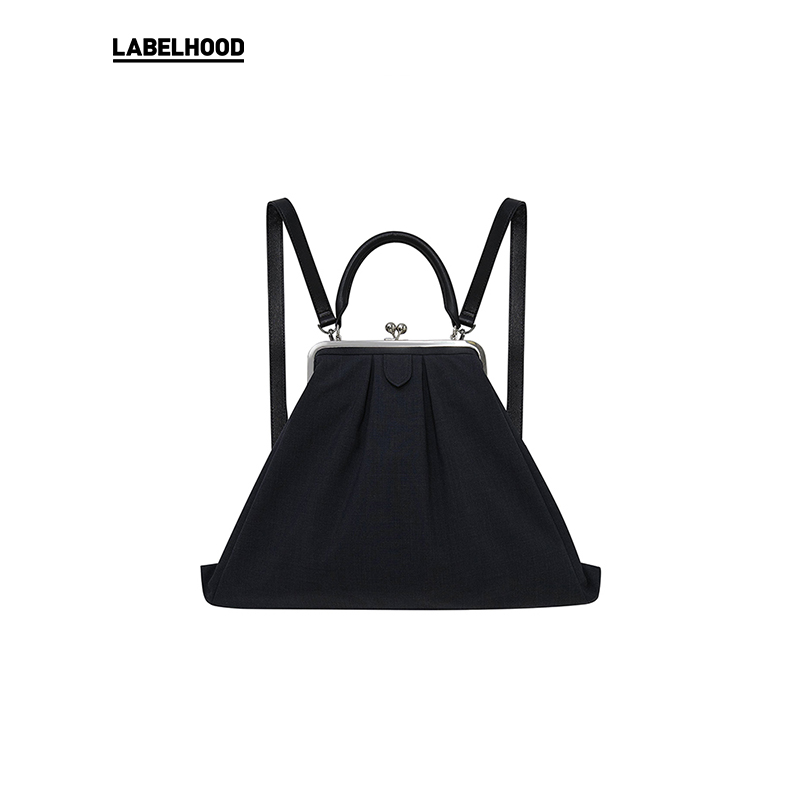 【WMWM】蕾虎工字褶口金手提双肩包百搭通勤时尚包包