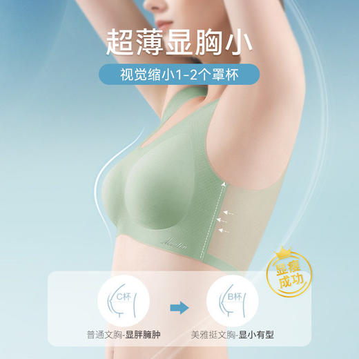 优选丨美雅挺桑蚕丝超薄透气内衣  固定杯机洗不跑杯  冰丝凉感女士无痕文胸 商品图2