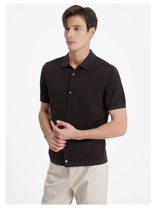 callisto松弛系列咖色棉混纺T恤 商品图3