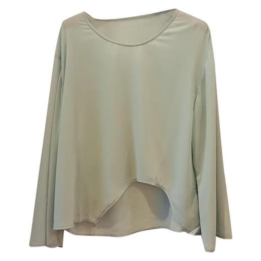 VIVIAN LIU R2443007初秋女装新款时尚圆领不规则下摆长袖上衣 商品图4