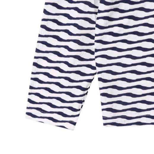 T2204早春新款时尚个性韩系水波纹圆领长袖T恤百搭休闲套头潮流上衣 商品图4