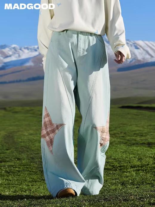 马得工地/ MDGDCK244482/星星贴布分割牛仔裤 商品图1