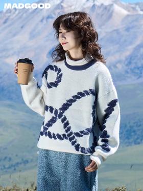 马得工地/MDGDMY244339/色块拼图圆领毛衣