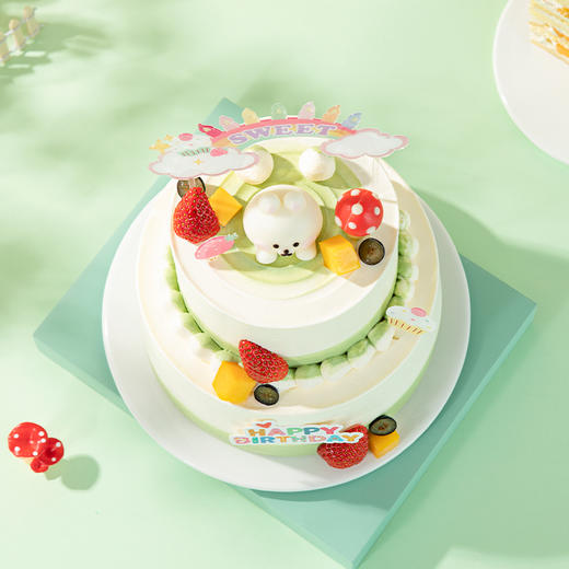 【森林小兔】森系田园风双层下午茶，送儿童女生可爱小兔子蛋糕。多重缤纷鲜果述说大自然的蓬勃生机 商品图1