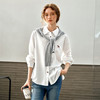 OLrain欧芮儿白色长袖衬衫女春季2025年新款休闲趣味绣花纽扣衬衣 商品缩略图0