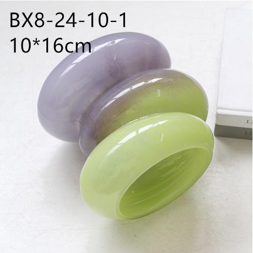 北欧ins风轻奢新款糖果色渐变玻璃花瓶创意鲜花桌面毛毛虫花瓶 商品图12