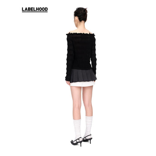 【WMWM】蕾虎新款设计感时尚衬衫拼接百褶迷你半裙休闲短款半身裙 商品图3