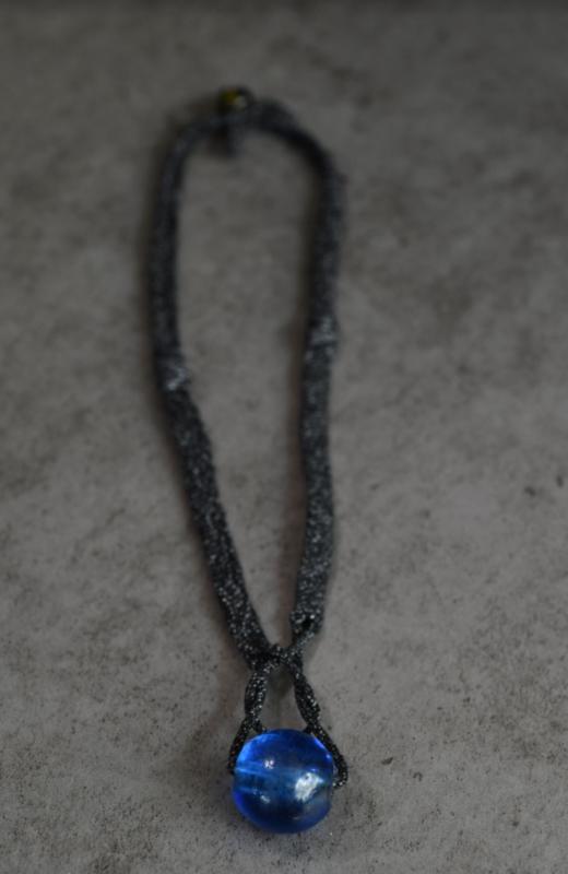 蓝琉璃编绳项链 商品图0