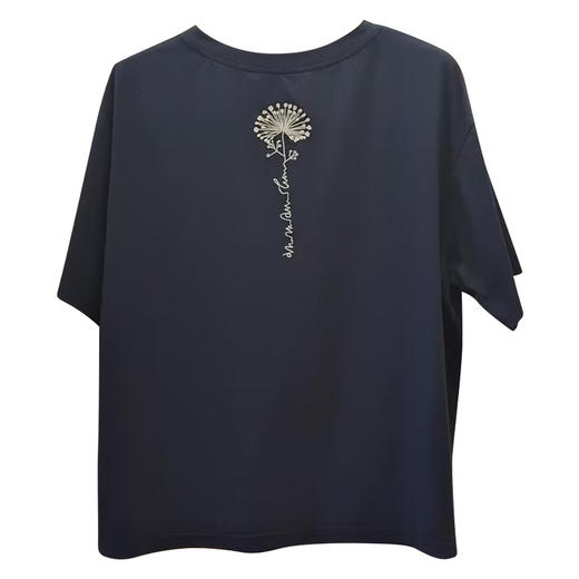 VIVIAN LIU D2457306秋女装新款时尚圆领胸前绣花短袖针织衫 商品图1