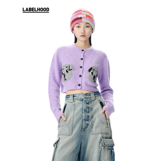 【SHORT SENTENCE×LABELHOOD】联名款小狗提花针织开衫 商品图0