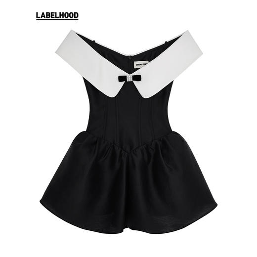 【SHUSHUTONG】蕾虎一字领露肩连衣裙经典款公主裙A字裙 商品图3