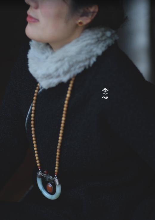 翡翠项链老银老南红老山檀 商品图3