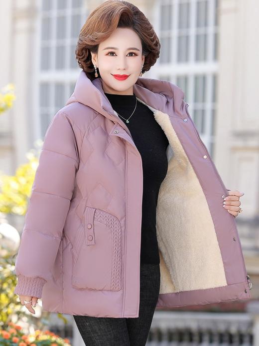 【洋气中年妈妈冬装棉衣】加绒外套中老年人女装冬季棉袄棉服 商品图3