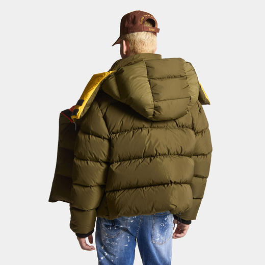 DSQUARED2 男士绗缝连帽羽绒服 绿色 S71AN0544 S53353 962 商品图3