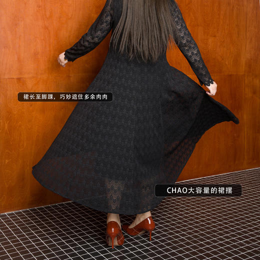 【黑天鹅之舞】美丽客栈高智姐姐黑色蕾丝连衣裙原创高端大码女装 商品图3