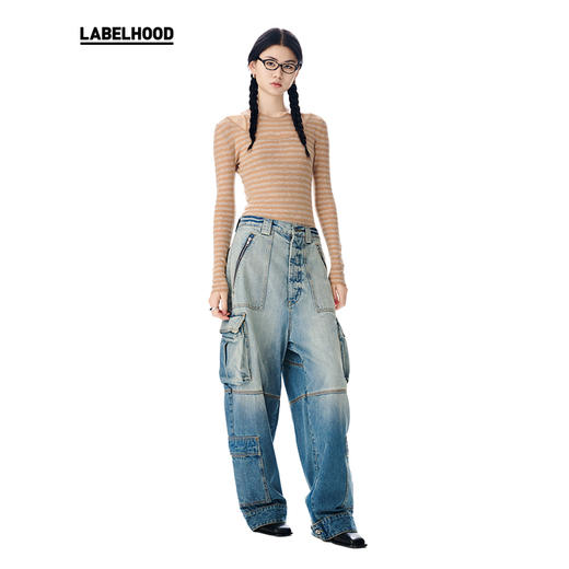 【SHORT SENTENCE×LABELHOOD】联名款条纹双层修身针织上衣 商品图2