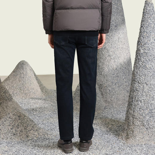 半身缘男裤  冬季牛仔裤简约时尚新颖棉复合面料254101M10103497 商品图4