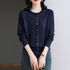 CC-BSM-716圆领针织衫女士2025春秋季新款洋气宽松长袖t恤遮肚显瘦上衣 商品缩略图2