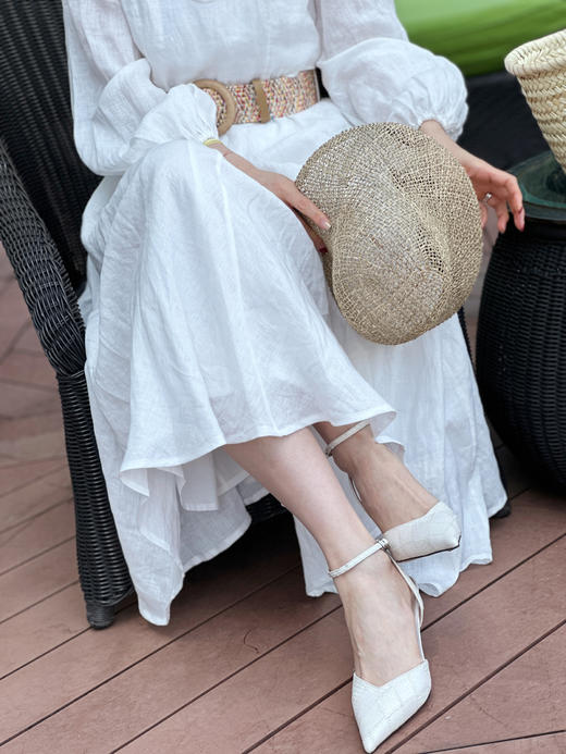 westory夏季新款彩色羊皮优雅尖头细高跟空鞋女55971 商品图4