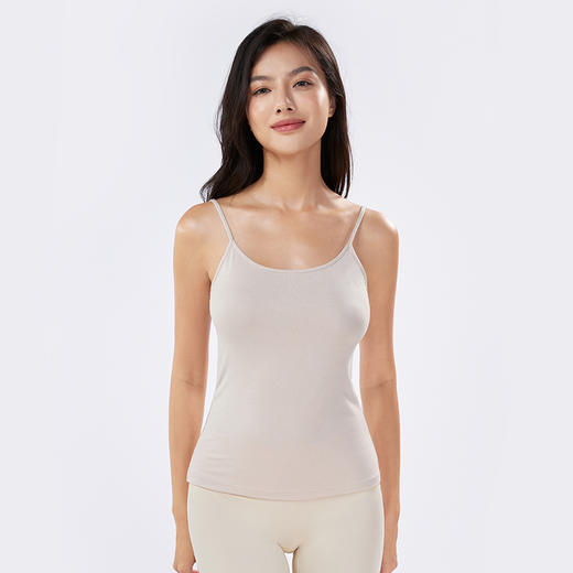 都市丽人特殊面料吊带背心细罗纹基础简约吊带背心LVHAA1 商品图1