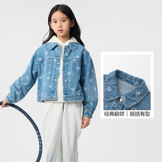 巴拉巴拉童装女童外套儿童牛仔上衣2025春装新款纯棉 商品图3