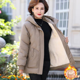 【洋气中年妈妈冬装棉衣】加绒外套中老年人女装冬季棉袄棉服