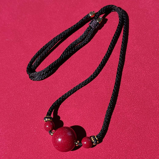 【2025朱砂】圆圆满满朱砂项链毛衣链16mm 商品图0