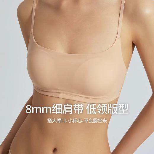 「小方领」莫妮MONI抹胸薄款大胸显小简约轻薄无钢圈轻运动内衣 商品图2