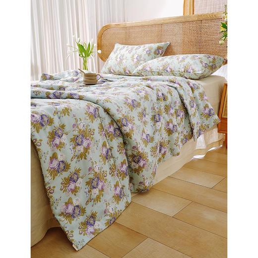 法式玫瑰系列全套一整套亚麻透气亲肤厚单人一体被子 商品图4