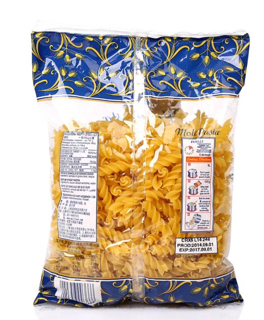 莫利366#单色螺旋形意大利面500g意大利面螺旋状通心粉休闲方便面西餐 商品图7