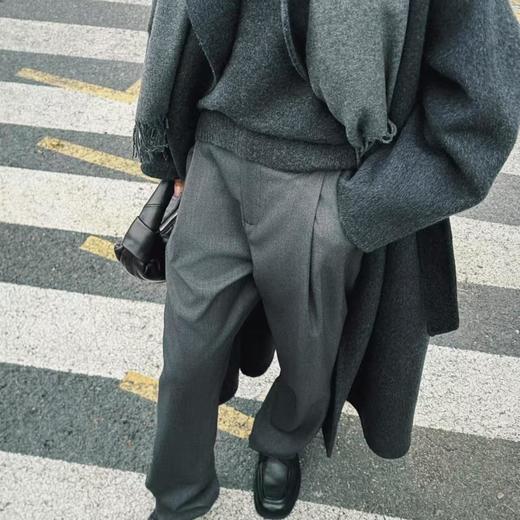 顺丰包邮65123洛诗琳显瘦时髦老钱感褶裥西装裤813 商品图4