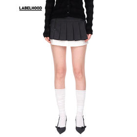 【WMWM】蕾虎新款设计感时尚衬衫拼接百褶迷你半裙休闲短款半身裙