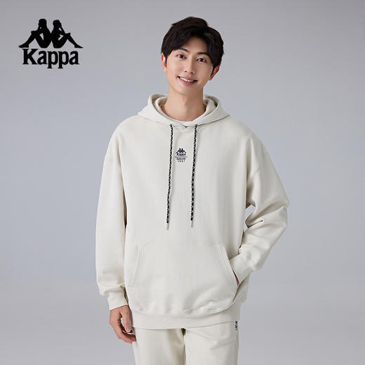 Kappa卡帕背靠背2025新款运动连帽卫衣男休闲针织套头衫宽松上衣K0F12MT61 商品图0