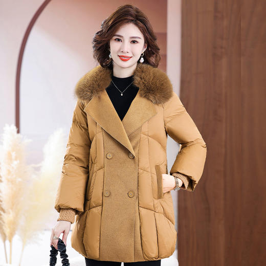 【妈妈新款冬装羽绒服 】中老年人中长款洋气冬天大码加厚白鸭绒外套 商品图6