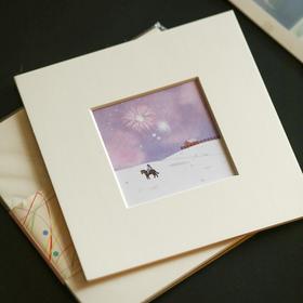 「雪地烟花」卡纸画|18.8cmx18.8cm   * 可付邮费或者随单发出， 随单发出到货退邮费