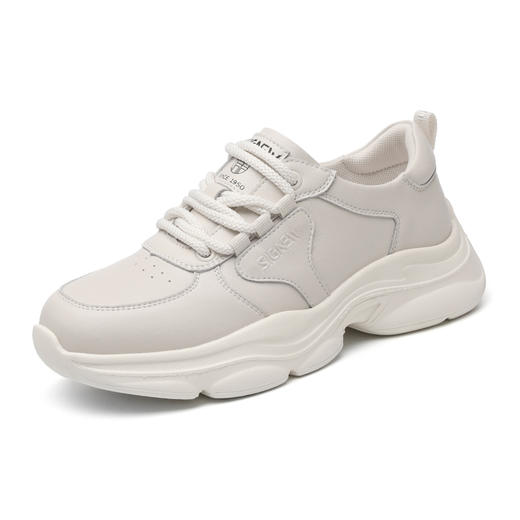 信诺软底休闲运动鞋女士百搭小白鞋2025春季新款厚底增高妈妈鞋子5C5020-3 商品图4