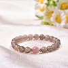 珩钻 天然玛瑙粉灰花语手串8mm  小众烟灰色轻奢精致草莓晶转运珠手链弹力绳带证书 商品缩略图5
