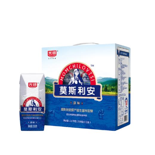 光明 莫斯利安巴氏杀菌热处理风味酸牛奶(原味) 200g*12 商品图0