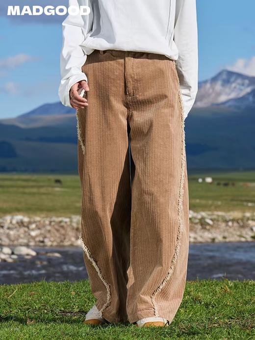 马得工地/ MDGDCK244407/灯芯绒流苏毛边长裤 商品图1