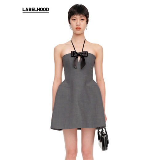 【SHUSHUTONG】蕾虎蝴蝶结挂脖连衣裙春夏装裙子 商品图0