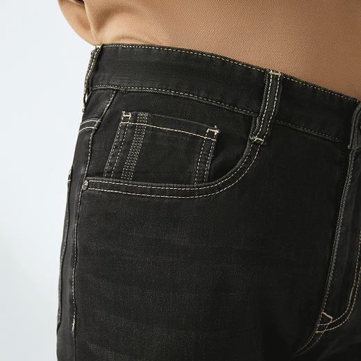 柒牌直筒牛仔裤男2025春季新款中腰仿针织休闲百搭水洗牛仔长裤子128H70740 商品图2