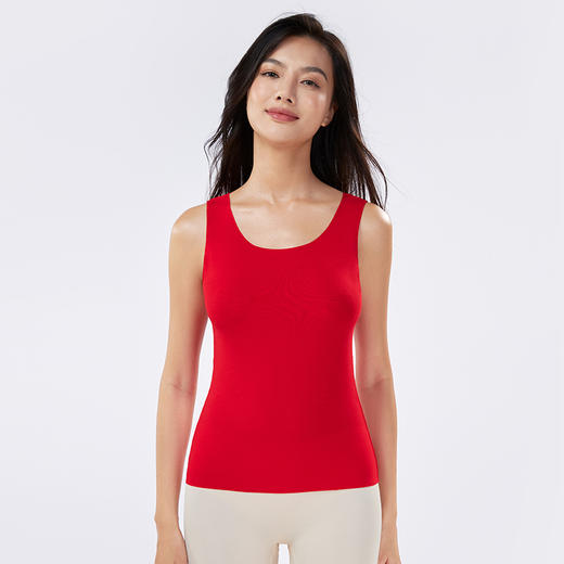 都市丽人特殊面料宽肩背心细罗纹基础简约宽肩背心LVHAA2 商品图1