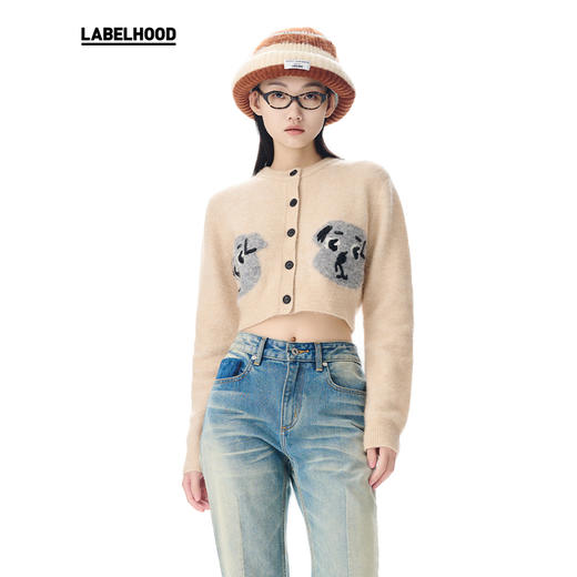 【SHORT SENTENCE×LABELHOOD】联名款小狗提花针织开衫 商品图0
