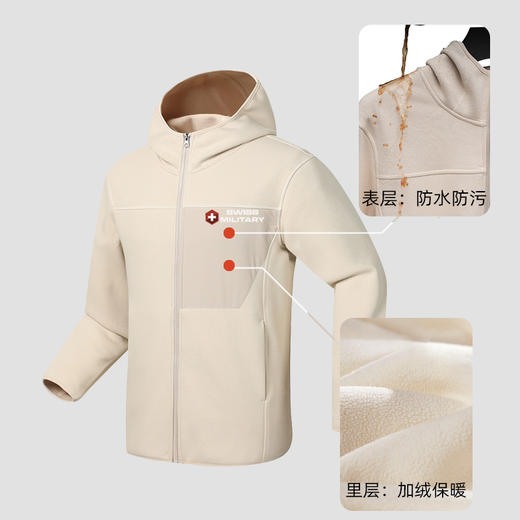 黄晓明同款~线下专柜有售，非电商款!【瑞士百年户外专业品牌】SWISS MILITARY瑞士军工/男女同款轻暖加绒外套，防风，防污89018 商品图5
